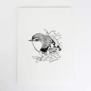 Screen printing: Titipounamu/rifleman Art Print