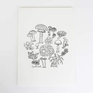 Screen printing: Fungi Art Print