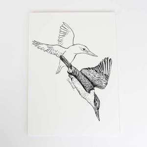 Screen printing: Kōtare/kingfisher Art Print