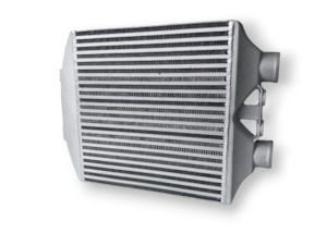 Universal intercooler 390 x 370 x 70mm 63mm Outlets same side.