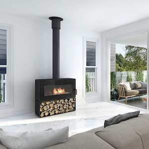 VisionLine Taurus Freestanding Wood Fire Package