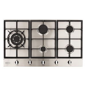 Parmco HO-2-9S-4GW 900mm Stainless Steel Gas Hob 4 Burner + Wok