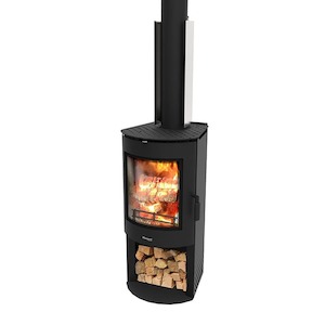 Masport Freestanding Akaroa Radiant Fire with Wood Stacker