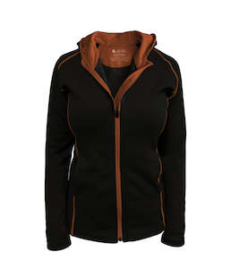 Ladies Merino/Tencel Full Zip Jacket with Hood. Made in New Zealand.