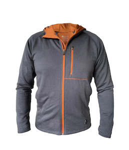 Merino/Tencel Men's Full Zip Jacket with Hood. Made in New Zealand.