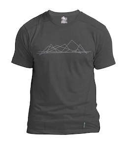 Merino Men's West Peaks Tee. Made in New Zealand.