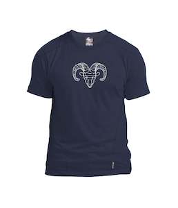 Merino Men's Rams Head Tee. Made in New Zealand.