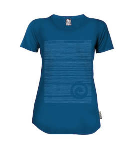 Merino Ladies Abstract Koru Tee. Made in New Zealand.