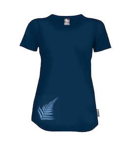 Merino Ladies Native Fern Tee. Made in New Zealand.