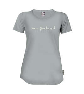 Merino Ladies Script Tee. Made in New Zealand.