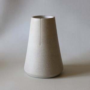 Shaw Road Ceramics. ‘Perfectly Imperfect’ V1 Vase - Pebble Grey / White