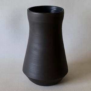 Shaw Road Ceramics. ‘Breath In' Vase - Raw Black / Black