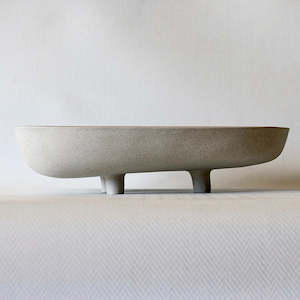 Shaw Road Ceramics. 'Finding The Balance' Presentation Bowl - Pebble Grey / White