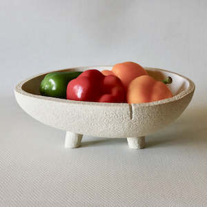 Shaw Road Ceramics. Midi Tri Bowl -  Textured White