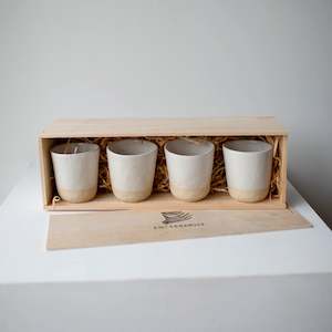 Coffee tumblers x 4 in Wooden Giftbox (Pre-Order)