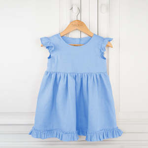 Clothing: Vintage Frill Dress - Baby Blue