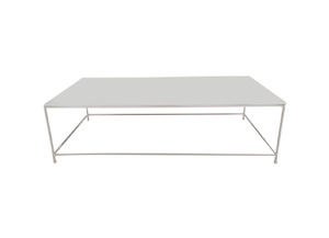 WHITE GLASS COFFEE TABLE - Event Hire - Twelve Tables