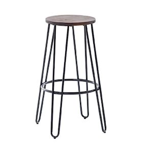 DARK WOODEN CIRCLE STOOL - Event Hire - Twelve Tables