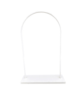 SMALL WHITE ARCHED SIGNAGE FRAME - Event Hire - Twelve Tables