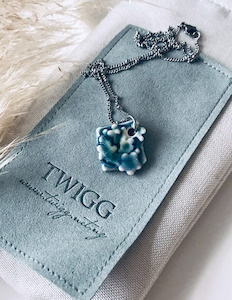 Ceramic Forget Me Not Necklace - Blue Twigg Jewellery