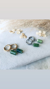 Jade Mineral Huggie Earrings Twigg Jewellery