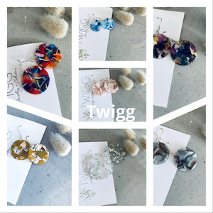 Acrylic Disc earrings - various colours Twigg Jewellery