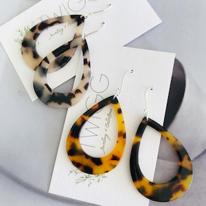 Grande Tear Tortoiseshell Earrings Twigg Jewellery