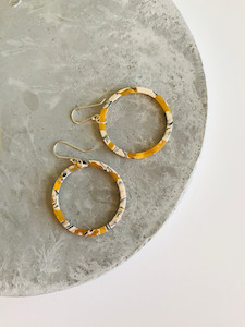 Mustard acrylic hoop earrings Twigg Jewellery