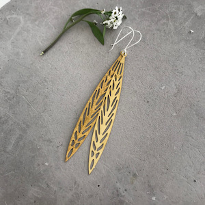 Jewellery: CHEMISTRY Long Leaf Earrings Twigg Jewellery