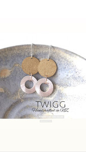 Matte BABU Double Disc Earrings Twigg Jewellery