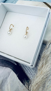 Iona Pearl Hoop Earrings Twigg Jewellery