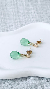 Sea Glass Stud Droplet Earrings Twigg Jewellery