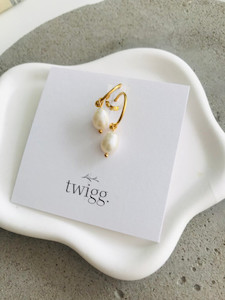 Petina Pearl Hoops Twigg Jewellery