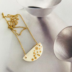 Porcelain Speckle Crescent Necklace Twigg Jewellery