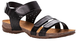 Propet Farrah WSX113L Black Sandal in WD and 2E widths