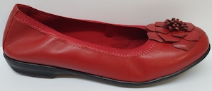 Shoe: Walking Cradle Feature Red flat in a W and WW Width