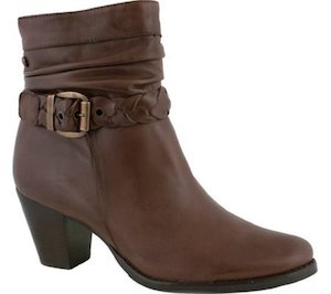 Shoe: Walking Cradle Rowan Brown Heel Ankle Boot in a W and WW Width