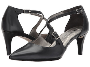 Shoe: Walking Cradle Stella Black High Heel in a W and WW Width