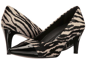 Walking Cradle Sophie Zebra and Patent High Heel in a W and WW Width