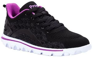 Propet WAT092M TravelActiv Axial Black and Purple Lace up in a WD, 2E and a 4E Width