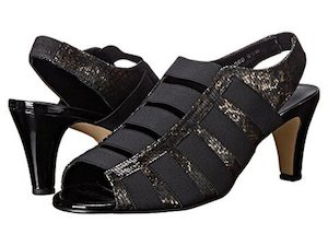 Rose Petal Charli Black Strappy High Heel in a W and WW Width