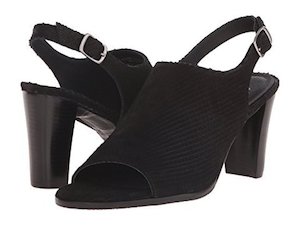 Shoe: Walking Cradle Elite Gwen Black Nubuck High Heel in a W and WW Width