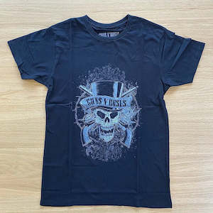 Clothing: GNR - Faded Skull - Black T-Shirt