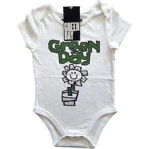 Green Day - Flower Pot - Baby White Onesie