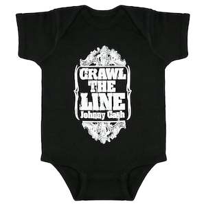 Johnny Cash - Crawl the Line - Baby Black Onesie