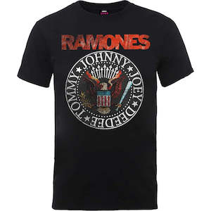 Ramones - Vintage Eagle Seal - Black T-Shirt