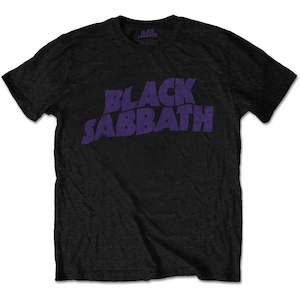 Black Sabbath - Wavy Vintage Logo - Black T-Shirt