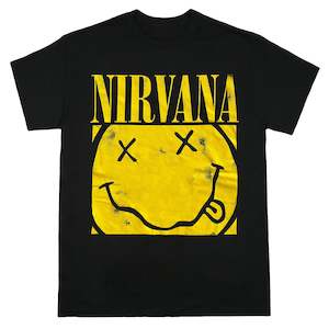 Nirvana - Box Smiley - Black T-Shirt