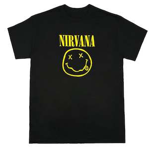 Nirvana - Happy Face - Black T-Shirt