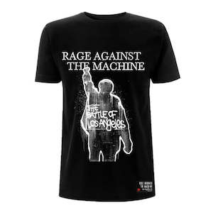 Rage Against the Machine - Battle of LA Black T-Shirt (w/Back Print)